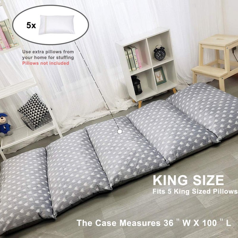 ICOPUCA Floor Lounger Pillow casing for boy Girl, Soft Minky Plush, Arrow Print, Cover/Sleeve/Casing ONLY! Perfect Reading and Watching TV Cushion - Excellent for Sleepovers, King Size; - Image 4